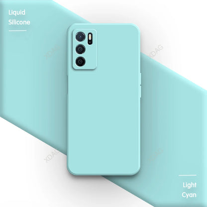 Straight Edge Phone Case for Oppo A54s 6.52" CPH2273 Skin Friendly Liquid Silicone Basic Original Classic Back Cover Accessories