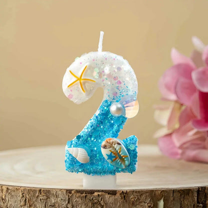 Shell-shaped Starfish Digital Birthday Candles, Perfect for Ocean-Themed Parties and Children’s Summer Beach Cake Decorations