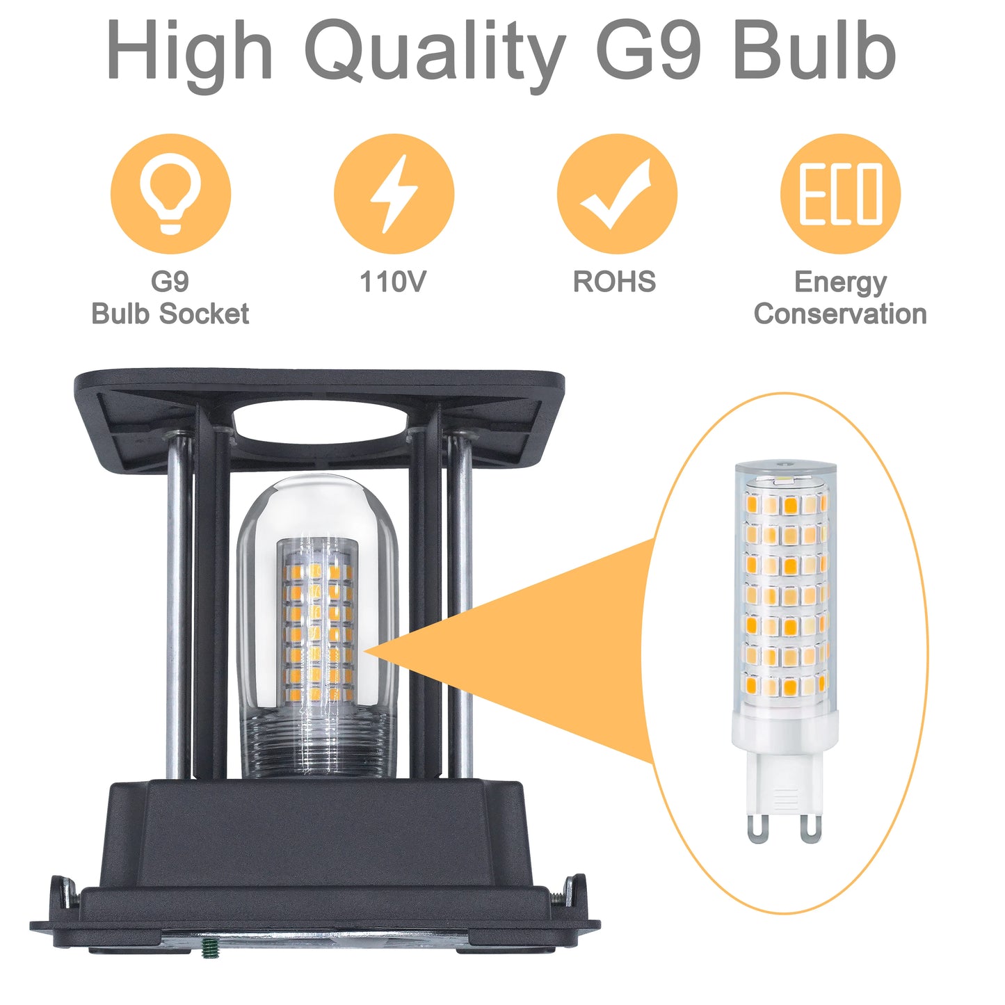 Modern LED Wall Lamp Waterproof IP65 Aluminum LED Wall Light Outdoor Indoor G9 Replaceable Bulb for Living Room Bedroom Hallway