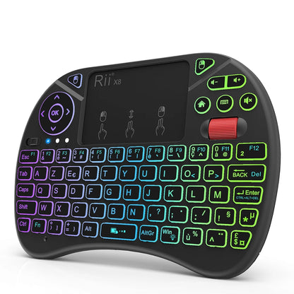 Mini Keyboard Rii X8 2.4GHz Wireless Keyboard with Touchpad Backlit for PC/Android TV Box/iPad