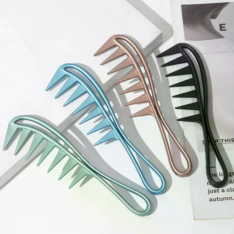 Hair Salon Large Tooth Wide Comb Smoothing Comb Household Oil Head Men's Back Hollow Comb Styling Tools Barber Accessories