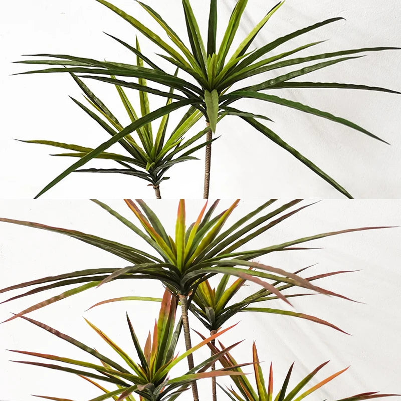 90-120cm Large Artificial Dracaena Plants Tropical Potted Tree Fake Plastic Palm Leaves Cycas Plant For Home Garden Indoor Decor
