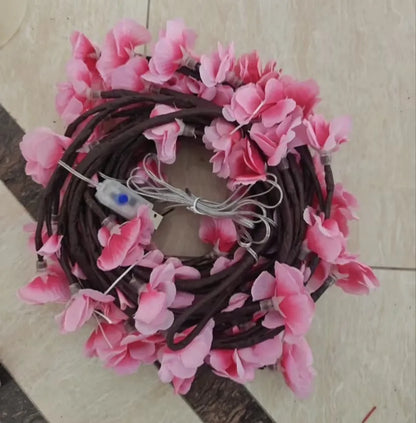 New LED Cherry Blossom Branch Vine Light Bendable Ambient Fairy Light for Wedding Garden Fence Wall Indoor Outdoor Decor