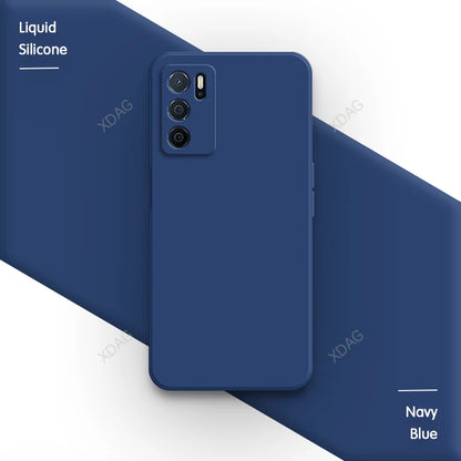 Straight Edge Phone Case for Oppo A54s 6.52" CPH2273 Skin Friendly Liquid Silicone Basic Original Classic Back Cover Accessories