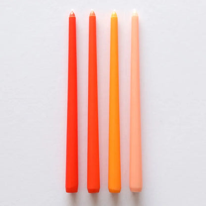 4Pcs Gradient Color Candle Conical Long Rod Candles Dripless Smokeless Candle Romantic Wedding Birthday Party Table Decoration