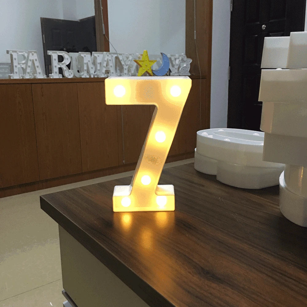 Luminous Number Lamp Alphabet Letter LED Lights Birthday Valentine's Day Wedding Party Decor 0-9 Digital A-Z Letters Night Light