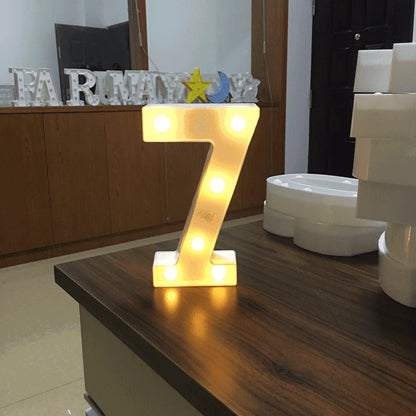 Luminous Number Lamp Alphabet Letter LED Lights Birthday Valentine's Day Wedding Party Decor 0-9 Digital A-Z Letters Night Light