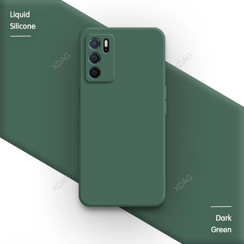 Straight Edge Phone Case for Oppo A54s 6.52" CPH2273 Skin Friendly Liquid Silicone Basic Original Classic Back Cover Accessories