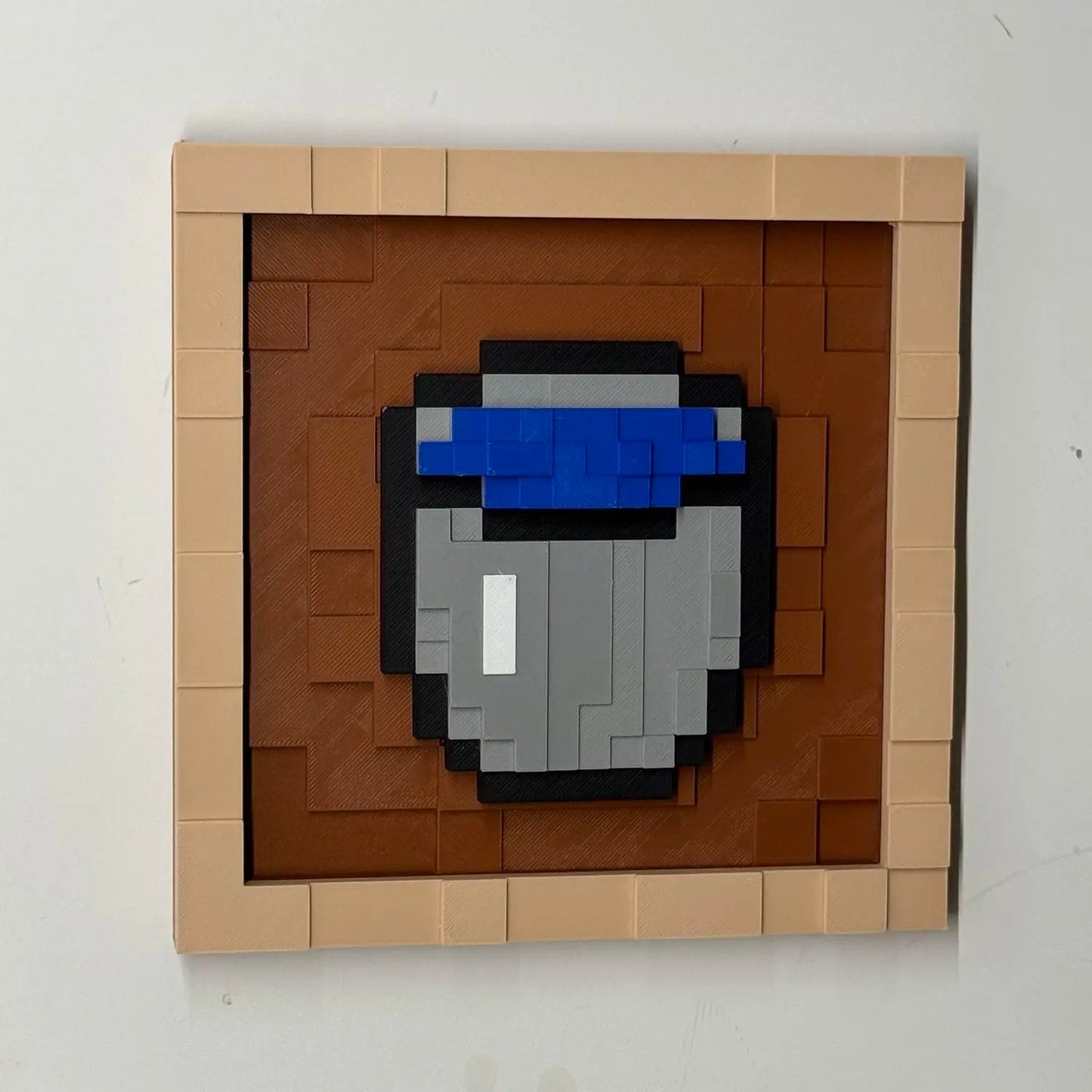 3D Printing 17.5cm Pixel Item Display Frame Magnetic Wall Decor Retro Game Style Collectible Desk Ornament Gift