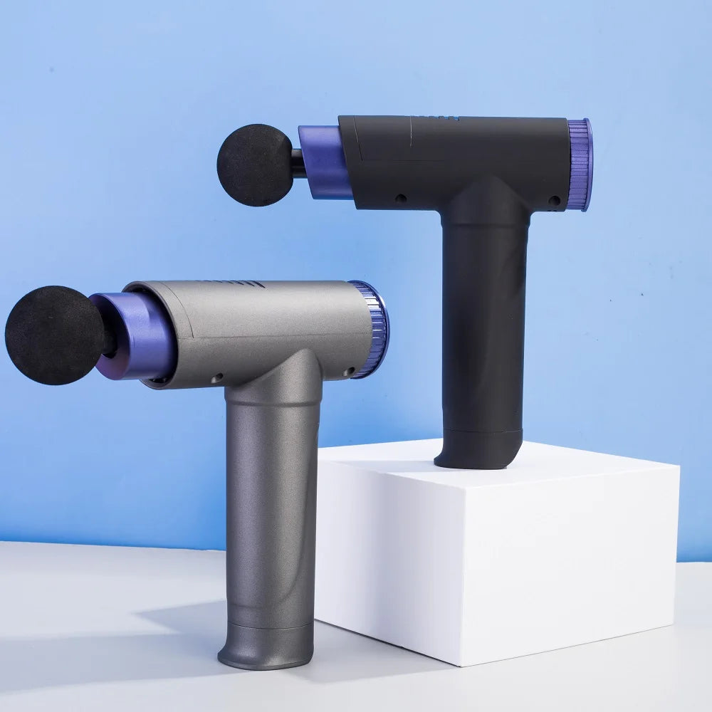 Fascia Massage Gun, LCD Display, Heat Function, Vibration Massage, Deep Muscle Relief, Portable Sports Massager