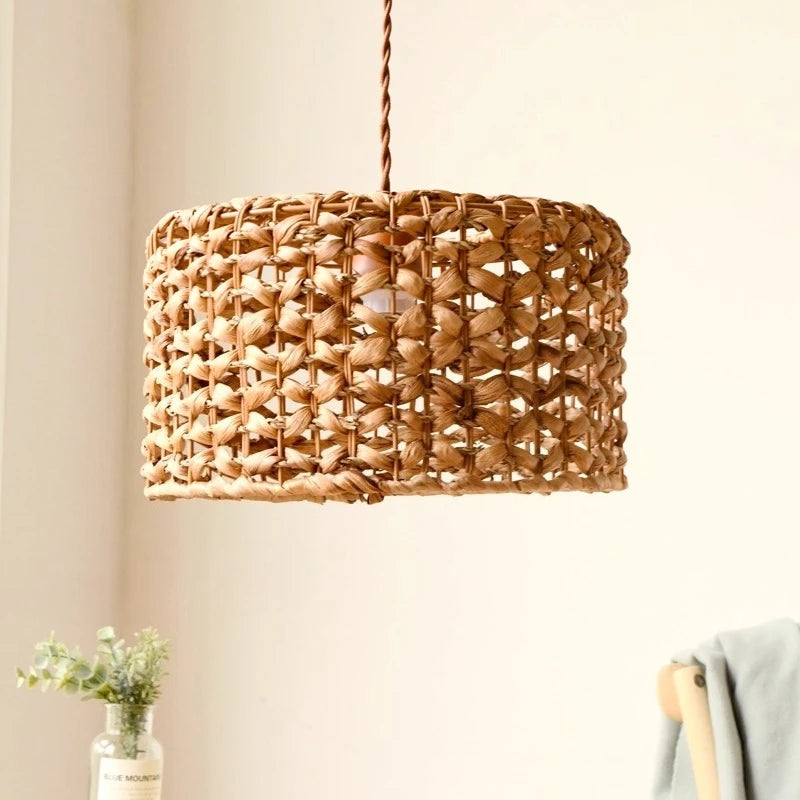 Handmade Rattan retro Pendant Lights Nordic Japanese hanging Lamps Restaurant coffee shop light indoor living room bedroom Lamps
