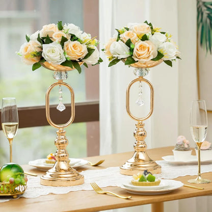 1pc Artificial Flowers Plastic Rose Ball Silk Fake Flower Floral  Wedding Birthday Party Centerpiece Table Arrangements Decor