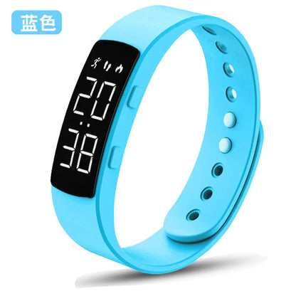 Electronic Smart Sports Pedometer Timing Vibrating Alarm Clock Luminous Waterproof LED Electronic Bracelet T8