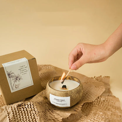 Coconut Shell Aromatherapy Candle Essential Oil Fragrance Premium Plant Wax Fragrance Home Companion