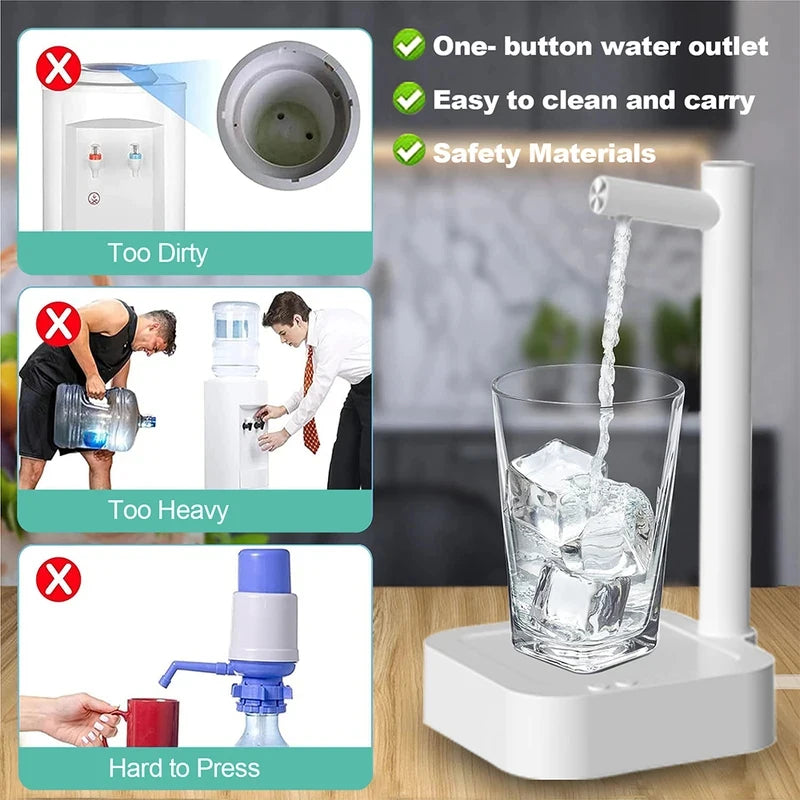 Smart Electric Desktop Water Pump Dispenser, Auto Water Absorption Barreled Water Purifier, Portable Tea Water Machine for House