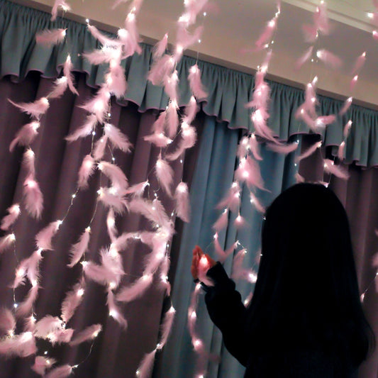 Feather Curtain Lights USB - Indoor LED Decor | Tillmart