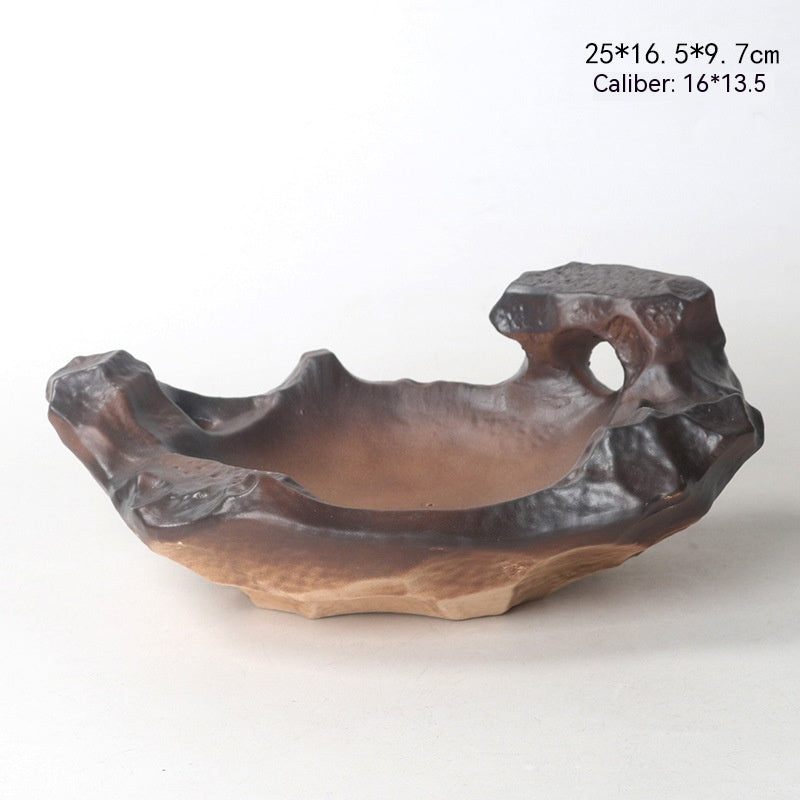 Rustic Plant Pot - Ceramic Tray Hand-Painted | Tillmart