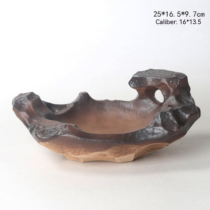 Rustic Plant Pot - Ceramic Tray Hand-Painted | Tillmart