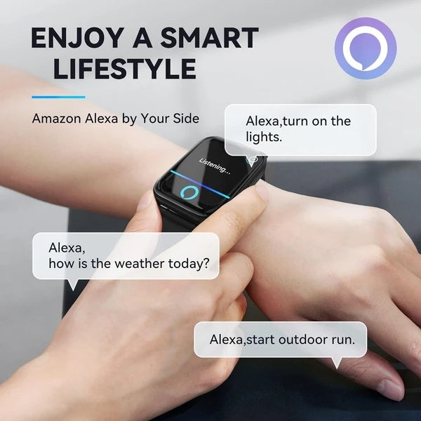 Alexa Smartwatch for Men - Fitness Tracker, 100 Sport Modes, 5ATM Waterproof, Heart Rate & Sleep Monitor