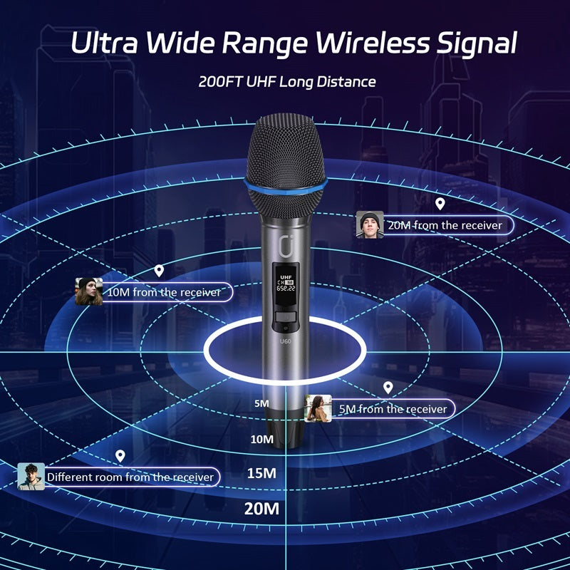 Wireless UHF Microphone Set - Karaoke Microphone | Tillmart