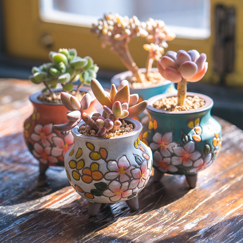 Mini Ceramic Plant Pot Pastoral | Tillmart Decor