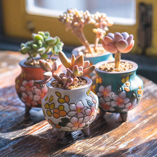 Mini Ceramic Plant Pot Pastoral | Tillmart Decor