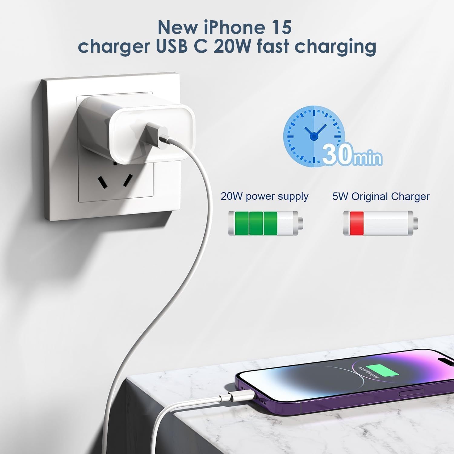 Fast Charger 2-Pack with Lightning Cable | Tillmart