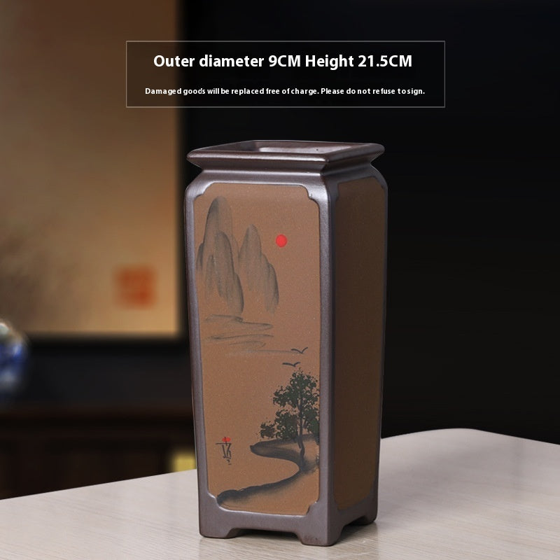 Ceramic Orchid Pot Retro Design - Indoor Decor | Tillmart